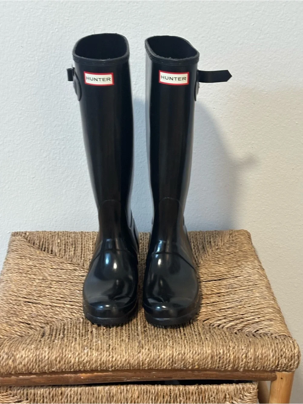 Hunter Gloss Black Mid-Calf Waterproof Boots